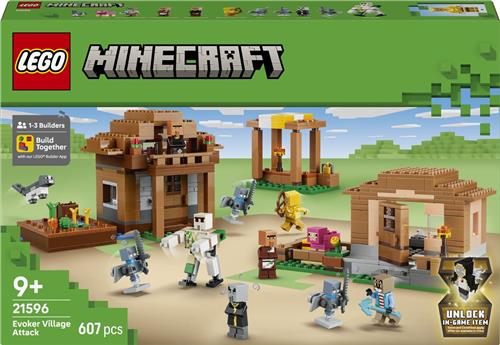 LEGOÂ® MinecraftÂ® Oproeper Dorpsaanval Speelset voor Kinderen - Bouwset met 11 Figuren, Waaronder Dorpelingen en een IJzergolem - Cadeautip voor Jongens en Meisjes Vanaf 9 Jaar - 21596