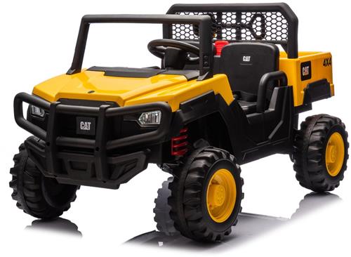 sun baby Loopauto Kinderschuifauto New Holland, tractor met aanhanger, kindervoertuig loopauto met claxon, kunststof (Geel-Zwart)