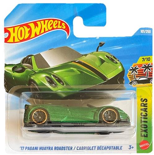 HOT WHEELS '17 PAGANI HUAYRA ROADSTER CABRIOLET DÃ‰CAPOTABLE 101/250 HW EXOTICARS 7/10 SHORT CARD 2026