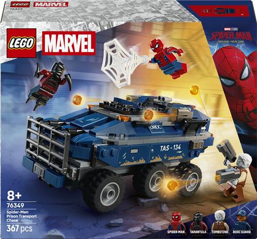 LEGOÂ®  Marvel Spider-Man Achtervolging van Gevangenistransport - Superheldenbouwset met 4 Minifiguren - Cadeau voor Kinderen Vanaf 8 Jaar en Fans van Spider-Man: Brand New Day - 76349