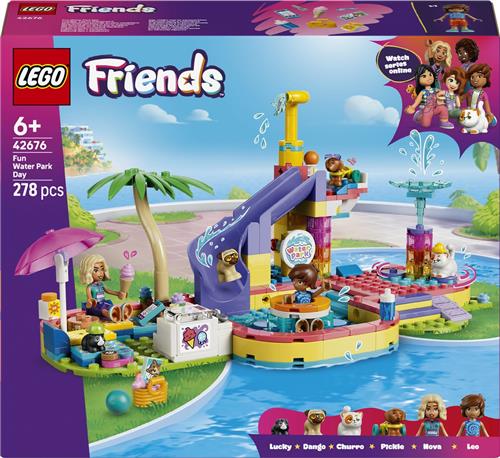 LEGOÂ® Friends Leuke Dag in het Waterpark - Fantasierijke Bouwset voor Kinderen van 6 Jaar en Ouder - 4 Speelgoeddieren en 2 Minipoppetjes - Cadeautip voor Meisjes en Jongens - 42676