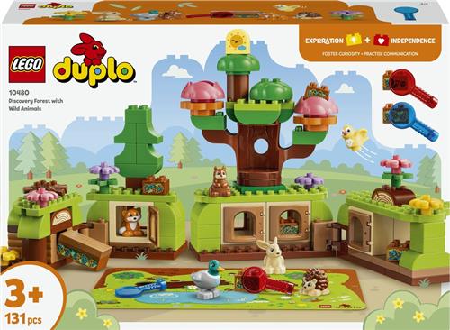 LEGOÂ® DUPLOÂ® Ontdekkingsbos met Wilde Dieren - Bouwset voor Peuters met Speelmat  Figuren van een Egel, Eend, Eekhoorn, Konijn, Vogel en Vos - Cadeautip voor Jongens en Meisjes Vanaf 3 Jaar - 10480