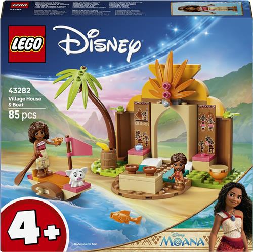 LEGOÂ®  Disney Vaiana Dorpshuis en Boot - Vaiana Bouwspeelgoed met Simea en Pua Personages voor Fantasierijk Speelplezier - Cadeautip voor Kinderen Vanaf 4 Jaar - 43282