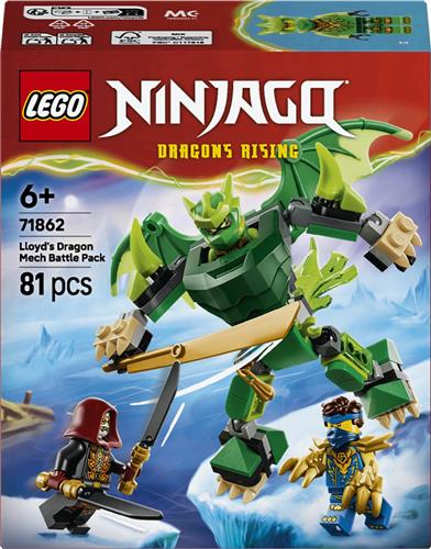 LEGOÂ® NINJAGOÂ® Lloyds Drakenmecha Strijdpakket - Speelset met Actiefiguur en 3 Minifiguren - Ninjabouwset voor Jongens en Meisjes - Cadeautje voor Kinderen Vanaf 6 Jaar - 71862