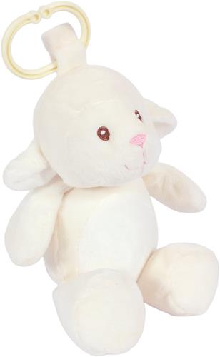 PIA Soft Toys - Pluche Schaap met rammelaar - 25 cm - ophangring