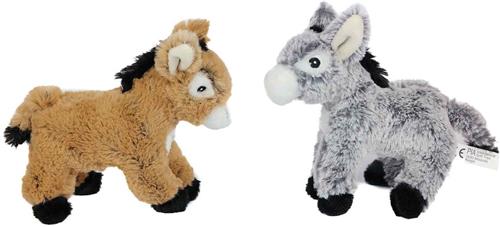 PIA Soft Toys - Set van 2 Pluche Ezel Knuffels - staand - 2 ass. - 24 cm