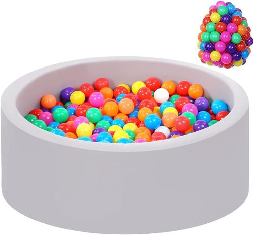 Ballenbak - ballenbak ballen - ballenbak baby - 100 driekleurige ballen - 86 x 86 x 26.5 cm - Opvouwbaar - Speelgoed - Wit - van Imperatoris