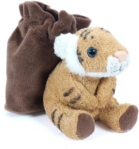 PIA Soft Toys - Pluche Tijger Knikkerzak - 12 cm