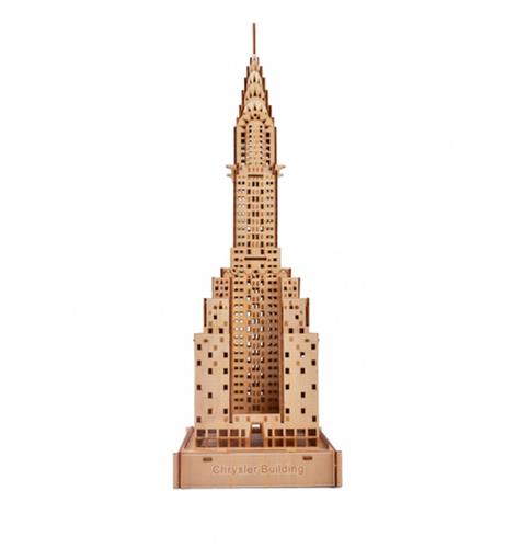 Bouwpakket Chrysler Building New York van hout