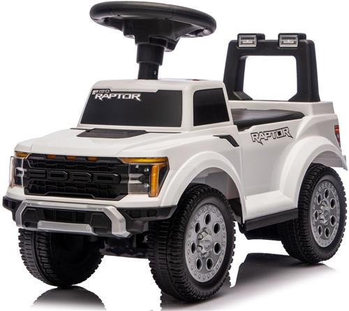 sun baby Loopauto voor kinderen vanaf 12 maanden  Ford Raptor  grote terreinwielen, LED-verlichting, zitje met rugleuning en opbergruimte, tot 25 kg, wit