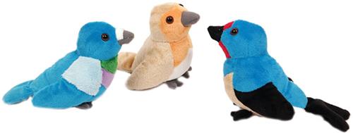 PIA Soft Toys - Set van 3 Pluche Vogel Knuffels - 3 ass. - 13 cm