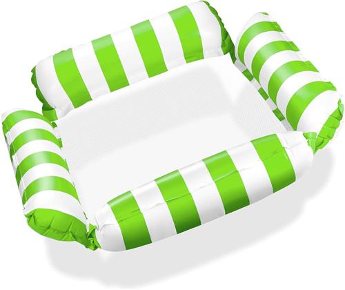 Waterhangmat - 1 stuck - waterhangmat volwassenen - luchtbed zwembad volwassenen - opblaasbaar zwembad - Waterstoel - Waterspeelgoed - Greon en wit - van Imperatoris