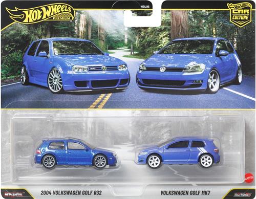 Hot Wheels Premium Car Culture Set van 2 - 2004 Volkswagen Golf R32 en Volkswagen Golf MK7