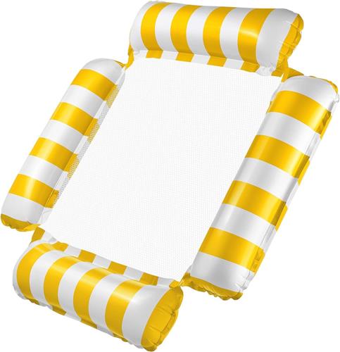 Waterhangmat - 1 stuck - waterhangmat volwassenen - luchtbed zwembad volwassenen - opblaasbaar zwembad - Waterstoel - Waterspeelgoed - Geel en wit - van Imperatoris