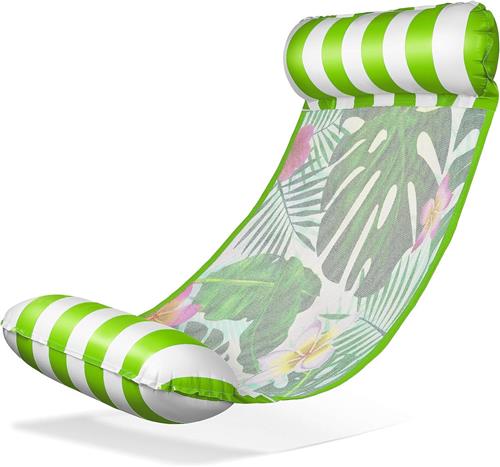 Waterhangmat - 1 stuck - waterhangmat volwassenen - luchtbed zwembad volwassenen - opblaasbaar zwembad - Waterspeelgoed - Monstera Groen - van Imperatoris