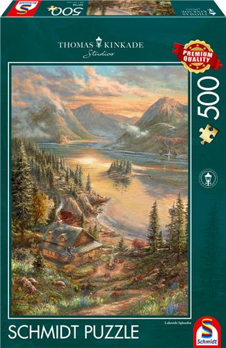 Schmidt - Legpuzzel - Pracht aan de oever van het meer - Thomas Kinkade Studios - 500 stukjes - Kinderen - vanaf 10 jaar