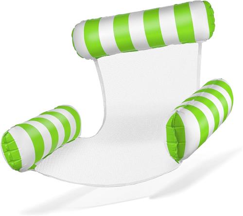 Waterhangmat - 1 stuck - waterhangmat volwassenen - luchtbed zwembad volwassenen - opblaasbaar zwembad - Waterstoel - Waterspeelgoed - greon en wit - van Imperatoris