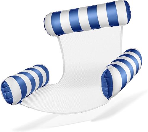 Waterhangmat - 1 stuck - waterhangmat volwassenen - luchtbed zwembad volwassenen - opblaasbaar zwembad - Waterstoel - Waterspeelgoed - bluaw wit - van Imperatoris