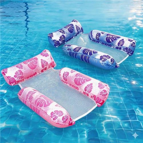 Waterhangmat - 2 stucks - waterhangmat volwassenen - luchtbed zwembad volwassenen - opblaasbaar zwembad - Waterstoel - Waterspeelgoed - paars wit en roze wit - van Imperatoris