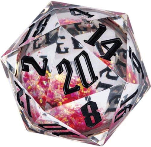 Dobbelsteen D20 Liquid Glitter 55mm.doos