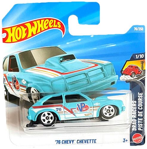 HOT WHEELS '76 CHEVY CHEVETTE TURQUOISE 76/250 DRAG RACERS PISTE DE COURSE HW1/10 SHORT CARD 2026