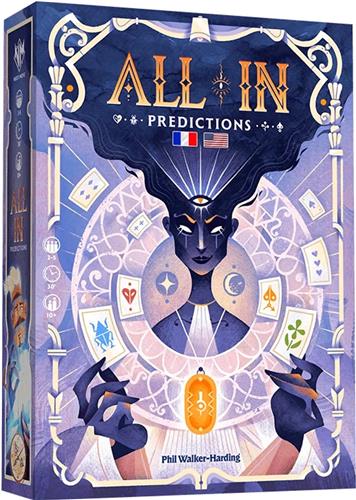 Asmodee kaartspel All In! Predictions rood strategie spel.