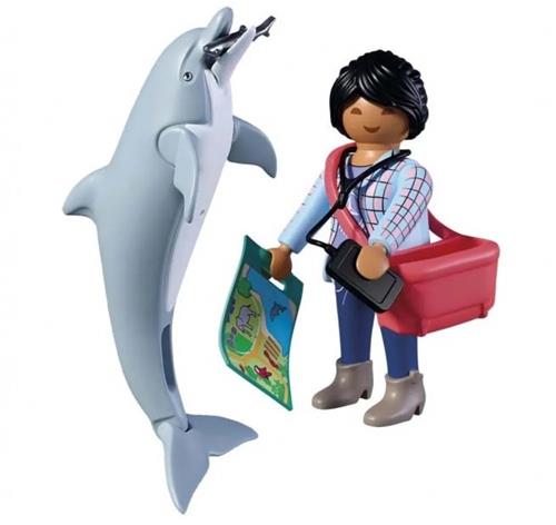 Playmobil dierentuin speelset dolfijn en bezoeker - fantasierijk speelgoed.