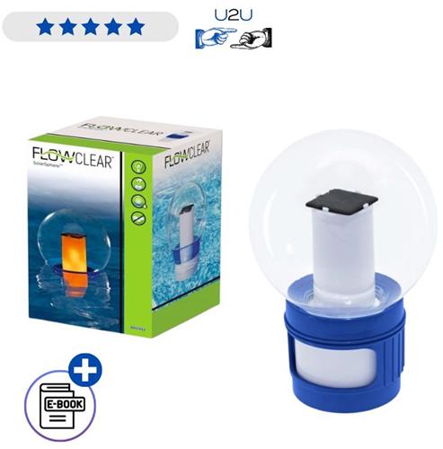 Bestway Zwembad Chloordrijver 58699 Met LED Verlichting - Chemie Dispenser Voor Chloor En Broomtabletten - Solar Pool Floater Voor Wateronderhoud Geschikt Voor 7,6 cm Tabletten Met Ebook