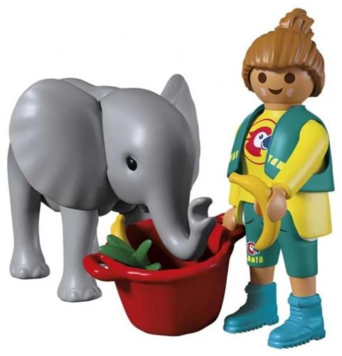 Playmobil dierentuin speelset babyolifant en dierenverzorger speelgoed.