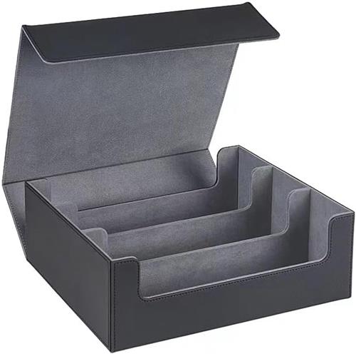 KZQ Kaartenopbergdoos, ruilkaarten, afstudeerkaarten, transactiekaarten, pokerkaarten, verjaardagskaarten, sportkaarten, voor Game King Pocket Card Case (1800+, zwart en grijs)
