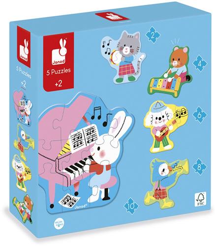 Janod Puzzel - 5 formaten puzzels Muziek
