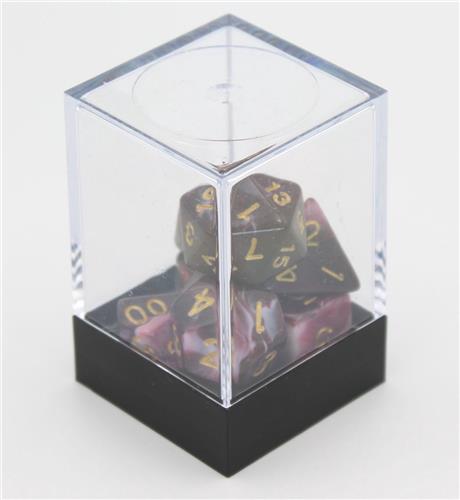 HOT Games dobbelstenen set bruin-wit 7 stuks kunststof brick.