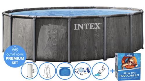Ã˜ 457 x 122 cm Intex Greywood Prism Frame PREMIUM zwembad set