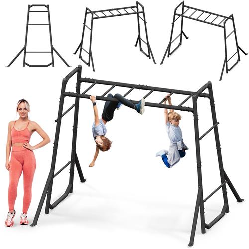 HyperMotion Metalen Klimrek voor Buiten  Tuin Klimladder voor Kinderen en Volwassenen  Street Workout & Calisthenics  Belastbaar tot 200 kg  Zwart