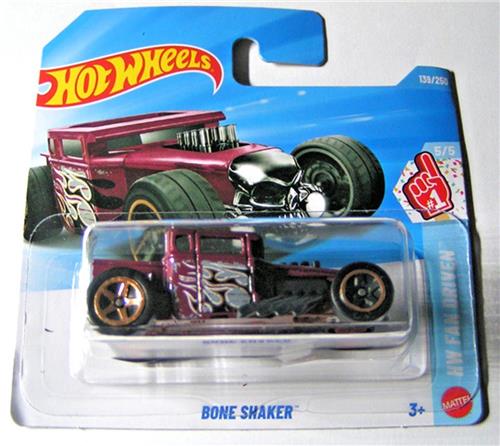 HOT WHEELS BONE SHAKER BORDEAUX RED 139/250 HW FAN DRIVEN 5/5 SHORT CARD 2026