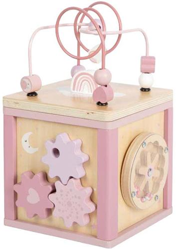 Small Foot - Houten Motor Vaardigheden Kubus Roze
