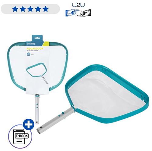 Bestway Zwembad Schepnet 58659 - Pool Cleaning Net Voor Verwijderen Van Bladeren En Vuil Uit Zwembad - Duurzaam Reinigingsnet Compatibel Met 30 mm Steel Voor Zwembadonderhoud Met Ebook