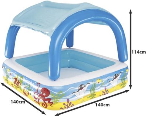 Kinderzwembad met Luifel inclusief 2 Foam Waterkanonnen
