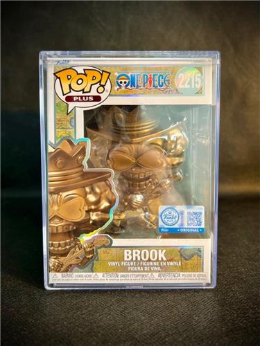 Funko Pop! Plus One Piece Brook Bronze Statue #2215 Special Edition + Hard Case
