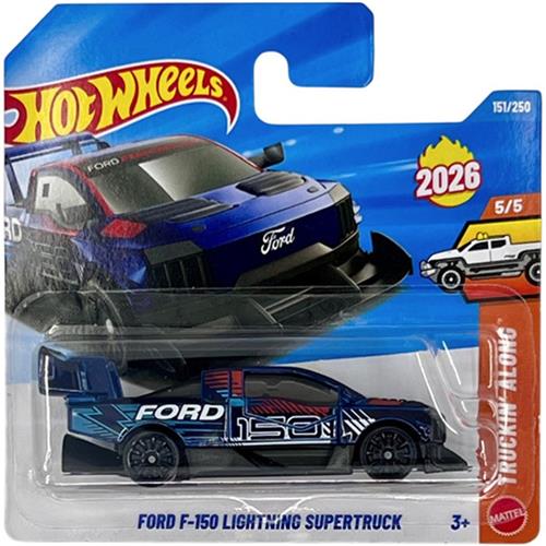 HOT WHEELS FORD F-150 LIGHTNING SUPERTRUCK DARK BLUE METALIC 151/250 HW TRUKIN 'ALONG 5/5 SHORT CARD 2026