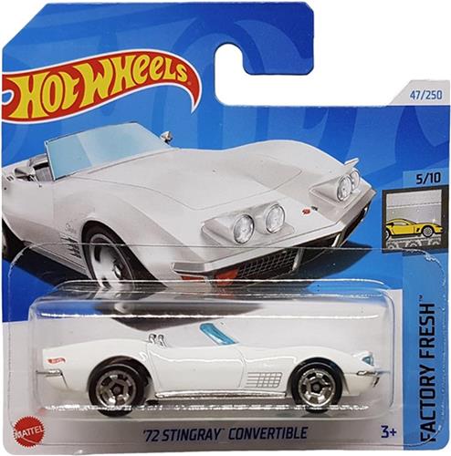 HOT WHEELS '72 STINGRAY CONVERTIBLE WHITE 47/250 HW FACTORY FRESH 5/10 LONG CARD 2024 1:64