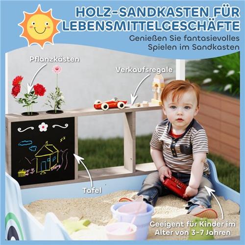 Zandbak  Zandbak Met Zonnedak  Speelbak  Zandtafel  Kinderspeeltuin  Blauw  Duurzaam Vurenhout  Inclusief Bankje En Tekenbord