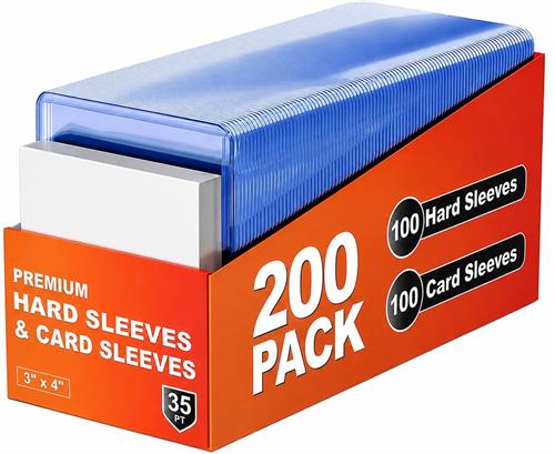 BOTC Toploader 3x4 inch - Trading Card Sleeves - 200 Stuks - Harde & Zachte Kaartbeschermers  100 Toploaders + 100 Soft Sleeves - Geschikt voor Sportkaarten, PokÃ©mon Kaarten & Trading Cards