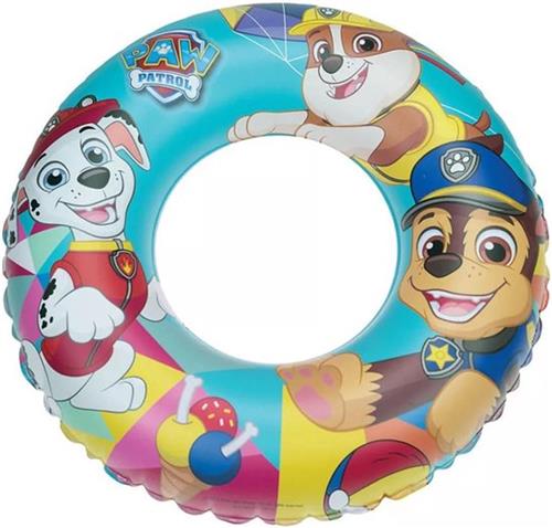 Paw Patrol opblaasbare zwemband swim ring - vrolijk Paw Patrol design - ideaal voor zwembad en vakantie - stevig en comfortabel - perfect voor waterpret en zomerdagen - eenvoudig opblaasbaar - geschikt voor kinderen vanaf 3 jaar - compact formaat
