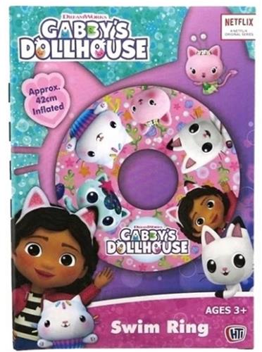 Gabby opblaasbare zwemband swim ring - vrolijk Gabbys Dollhouse design - ideaal voor zwembad en vakantie - stevig en comfortabel - perfect voor waterpret en zomerdagen - eenvoudig opblaasbaar - geschikt voor kinderen vanaf 3 jaar - compact formaat