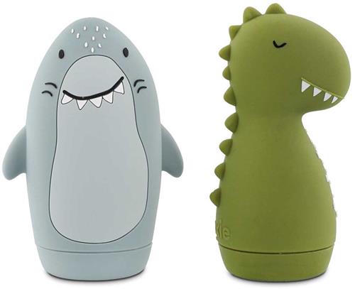 Trixie | Badspeelgoed sproeiende dieren - Mr. Dino - Mr. Shark Bijtring - Badspeelgoed - 0m+ - Gemakkelijk vast te pakken