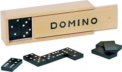 Goki Dominospel 4,3 Cm 28 Stenen 4,3 Cm Hout Zwart/naturel