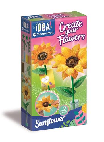 Clementoni - Art & Craft Create Your Flowers Sunflower - Zonnebloem Maken Set - Creatief Speelgoed - Vanaf 8 Jaar