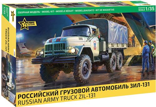 Zvezda Modelbouwpakket Militaire voertuigen - 3706 Legertruck ZIL-131 - Russische Militaire Vrachtwagen Plastic - 1:35 - Modelbouw