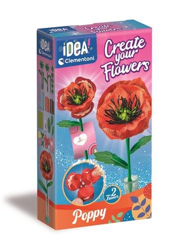 Clementoni - Art & Craft Create Your Flowers Poppy - Klaproos Maken Set - Creatief Speelgoed - Vanaf 8 Jaar